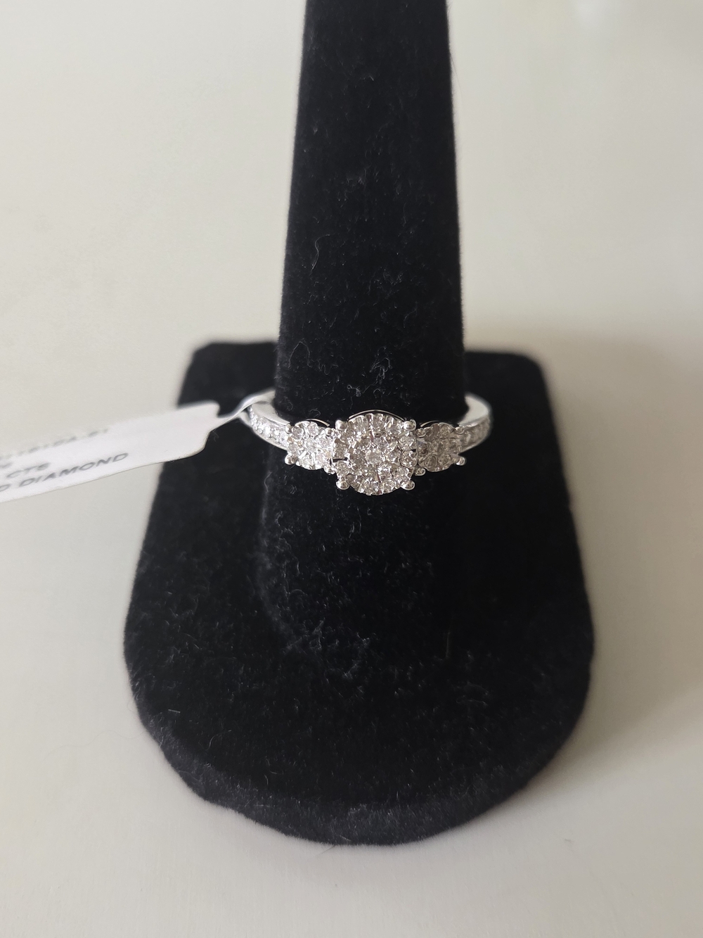 Natural Mined Diamond Cluster Ring In 925 Sterling Silver Size 7